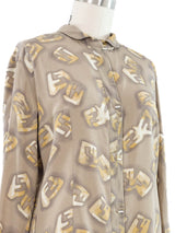 Fendi Watercolor Print Top Top arcadeshops.com