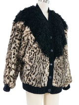1980s Leopard Print Fur Cardigan Jacket arcadeshops.com