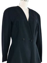 Thierry Mugler Black Wool Skirt Suit Suit arcadeshops.com