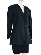 Thierry Mugler Black Wool Skirt Suit Suit arcadeshops.com