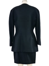 Thierry Mugler Black Wool Skirt Suit Suit arcadeshops.com