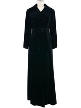 Double Breasted Black Velvet Coat Outerwear arcadeshops.com