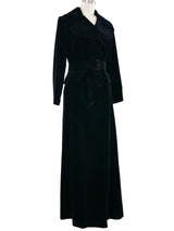 Double Breasted Black Velvet Coat Outerwear arcadeshops.com