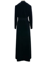 Double Breasted Black Velvet Coat Outerwear arcadeshops.com