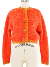 Peach Mohair Knit Cardigan Top arcadeshops.com
