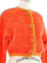 Peach Mohair Knit Cardigan Top arcadeshops.com
