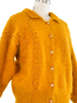 Embellished Marigold Angora Cardigan Jacket arcadeshops.com