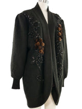 Bead and Fur Embellished Angora Cardigan Jacket arcadeshops.com