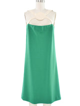 1990s Pierre Cardin Green Shift Dress