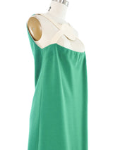 1990s Pierre Cardin Green Shift Dress