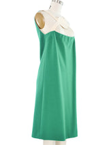 1990s Pierre Cardin Green Shift Dress