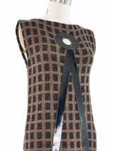 1987 Pierre Cardin Windowpane Knit Dress