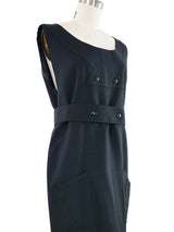 1990s Pierre Cardin Linen Sheath Dress