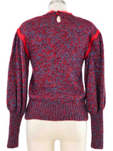 1980s Angora Trim Space Dyed Sweater