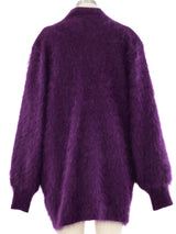 Embellished Purple Angora Cardigan
