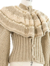 Hand Knit Wool Caped Sweater Top arcadeshops.com