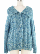 Turqoise Mohair Cardigan Top arcadeshops.com