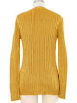 Metallic Gold Rib Knit Cardigan Top arcadeshops.com