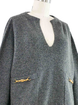 Celine Gray Chain Trim Sweater Top arcadeshops.com