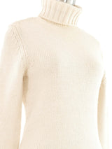Celine Ivory Wool Turtleneck Sweater Top arcadeshops.com