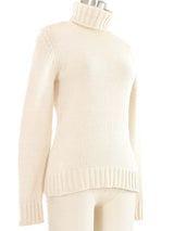 Celine Ivory Wool Turtleneck Sweater Top arcadeshops.com