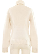 Celine Ivory Wool Turtleneck Sweater Top arcadeshops.com