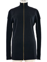 1980s Alaia Black Zip Sweater Top arcadeshops.com