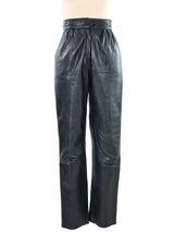 1980s Paco Rabanne Black Leather Pants Bottom arcadeshops.com