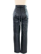 1980s Paco Rabanne Black Leather Pants Bottom arcadeshops.com