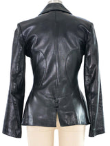 1990s Alaia Black Leather Blazer Jacket arcadeshops.com