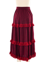 1970s Yves Saint Laurent Knit Fringe Trim Skirt Bottom arcadeshops.com