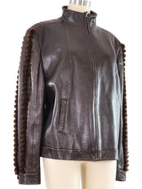 Escada Mink Trim Leather Jacket Jacket arcadeshops.com