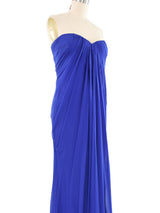 Alexander McQueen Draped Bustier Silk Gown Dress arcadeshops.com