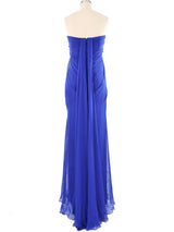 Alexander McQueen Draped Bustier Silk Gown Dress arcadeshops.com