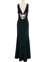 1990s Versace Rhinestone Cutout Gown Dress arcadeshops.com