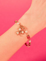 Clover Charm 14k Gold and Pearl Bracelet Fine Jewelry arcadeshops.com