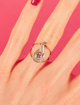 Antique Old Cut Diamond Flame Ring Fine Jewelry arcadeshops.com
