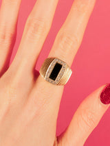 14k Diamond And Onyx Statement Ring Fine Jewelry arcadeshops.com