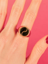 1970s 14k Yin Yang Diver's Ring Fine Jewelry arcadeshops.com