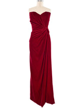 Arnold Scaasi Raspberry Velvet Gown Dress arcadeshops.com