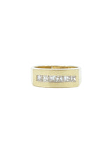 14k Rectangular Band Diamond Ring