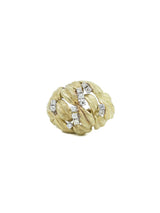 Mid Century 18k Leaf Dome Cocktail Ring Fine Jewelry arcadeshops.com