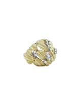 Mid Century 18k Leaf Dome Cocktail Ring Fine Jewelry arcadeshops.com