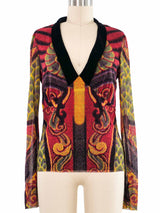 Vivienne Tam Printed Mesh Top Top arcadeshops.com