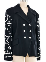 Escada Black Button Embellished Jacket Jacket arcadeshops.com