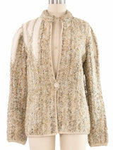 Beige Chenille Cardigan Top arcadeshops.com