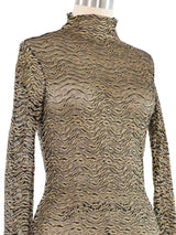 Vivienne Tam Gold Lace Turtleneck Top arcadeshops.com