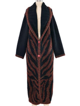 Big Cat Intarsia Knit Duster Outerwear arcadeshops.com