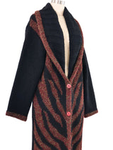 Big Cat Intarsia Knit Duster Outerwear arcadeshops.com