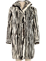 Sheared Striped Fur Coat Outerwear arcadeshops.com